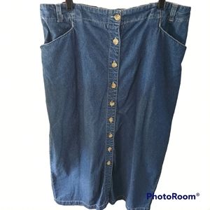 90's Denim Skirt. Sz18. Original TY Wear